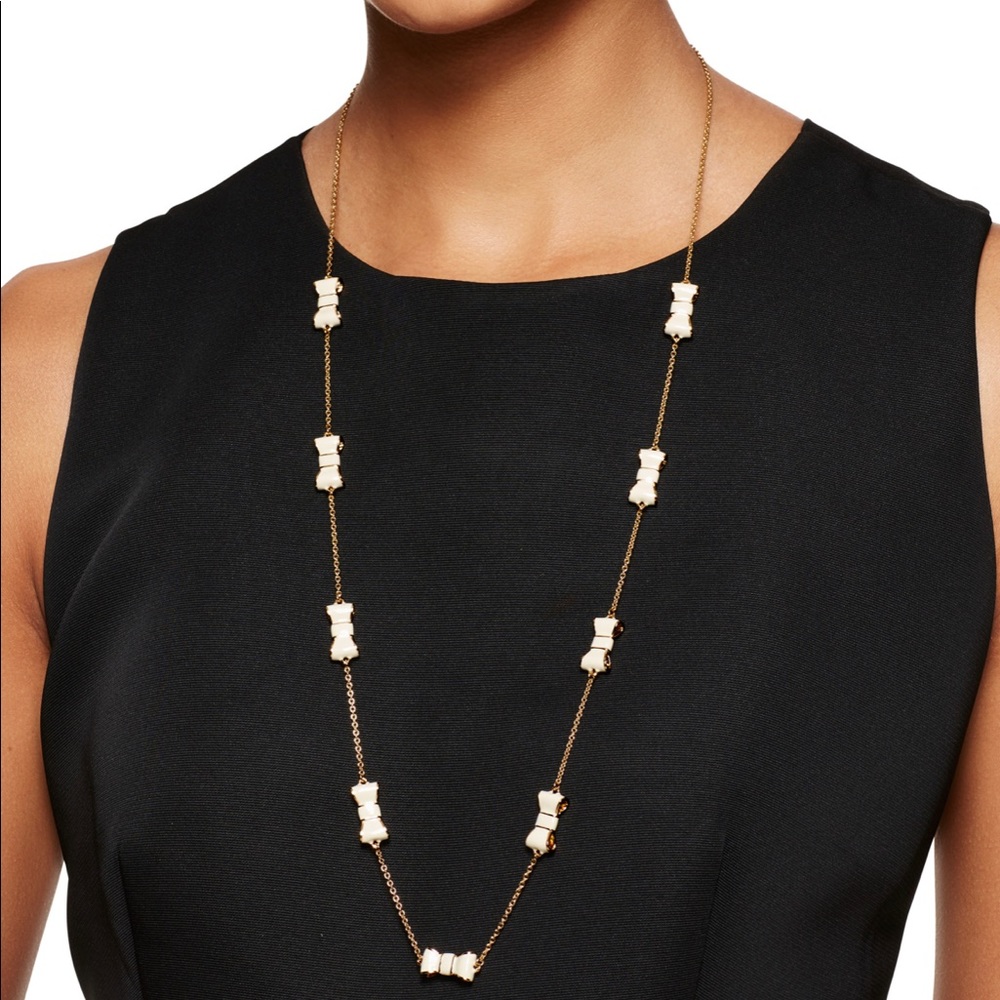 Kate Spade white bows necklace